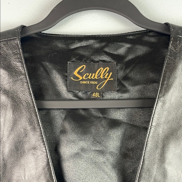 Men's Scully Black Leather Vest Size 48L - Picture 2 of 9
